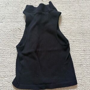Sleeveless Black Ribbed Women's Top